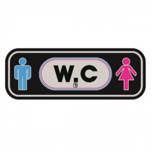 Πινακίδα WC Ασημί 22x8cm PS