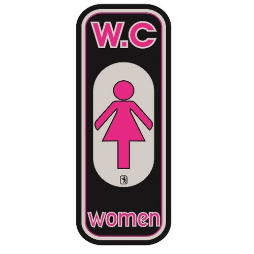 Πινακίδα WC Ανθρωπάκι Ροζ 22x8cm PS