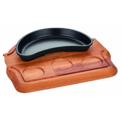 Πιατέλα Μαντέμι Ημισφαίριο 19x10cm με Ξύλινη Βάση