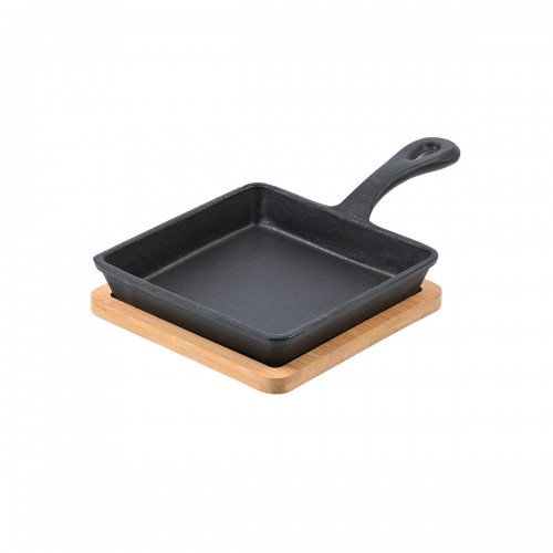 Τηγάνι Σερβιρίσματος Μαντέμι 14cm με Βάση Bamboo