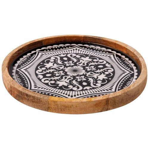 Ξύλινο Πιάτο Κάθετο 25x2.5cm "Morocco Black" Prestige