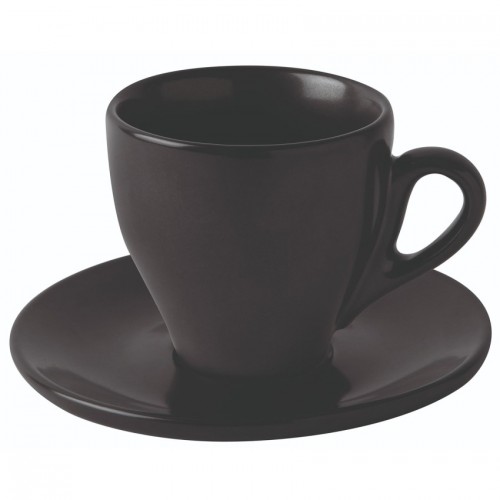 Πιατάκι για Κωνικό Φλυτζάνι Cappucino 14cm Μαύρο Ματ