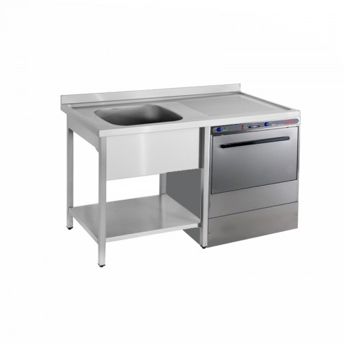 Λάντζα τραπέζι 140X70cm με 1 γούρνα 50x50 ΑΡΙΣΤΕΡΑ Profi Line και θέση για πλυντήριο VG