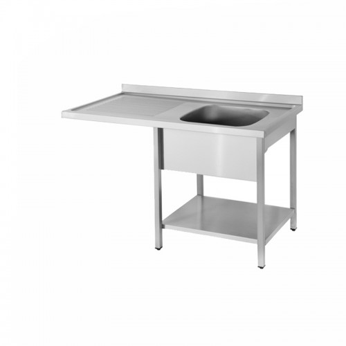 Λάντζα τραπέζι 140X70cm με 1 γούρνα 50x50 ΔΕΞΙΑ Profi Line και θέση για πλυντήριο VG