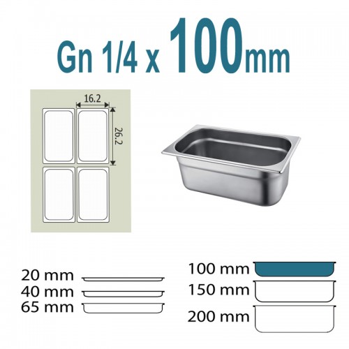 Λεκάνη Γαστρονομίας Inox GN 1/4 x 10cm