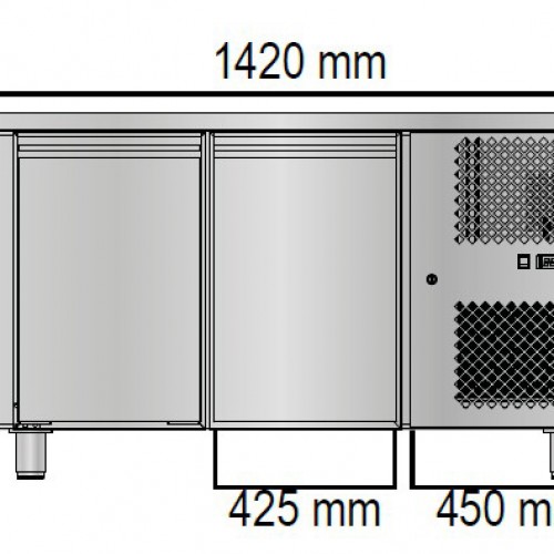Ψυγείο πάγκος κατάψυξη Tecnodom TF02BT