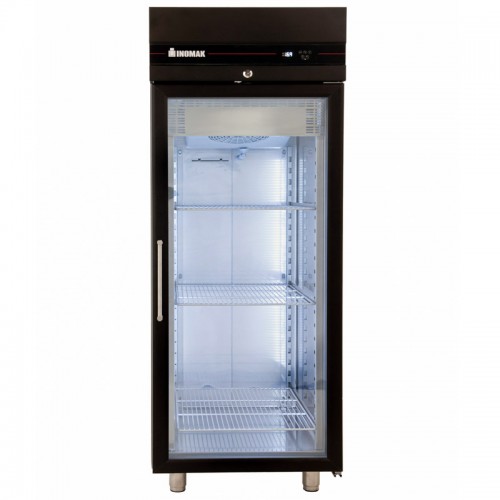 Ψυγείο θάλαμος κατάψυξη μονός με γυάλινη πόρτα σε μαύρο χρώμα