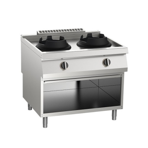 Κουζίνα wok αερίου 2 καυστήρων 100 εκ. σε ανοιχτή βάση σειρά 90 Silko NEWK95G214
