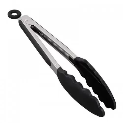Λαβίδα Κουκουνάρα Inox 23cm με Άκρα Σιλικόνης