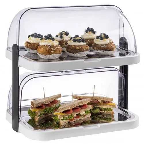 Βιτρίνα Ψυχόμενη Roll Top 32x44x44cm 2 Επίπεδων Λευκή