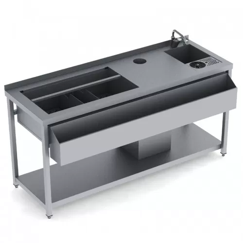 Bar station 160x60x86cm με οπή ακαθάρτων