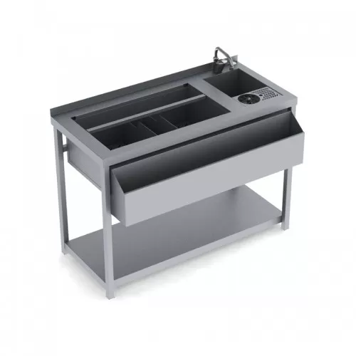 Bar station 100X60X86cm με γούρνα και ρίνσερ