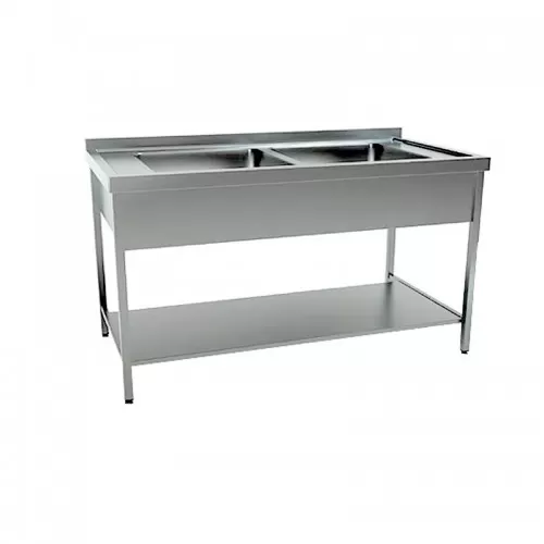 Λάντζα τραπέζι 120X60cm με 2 γούρνες 40x40 Profi Line