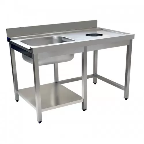 Τραπέζι εισόδου πλυντηρίου 150X75X85cm με 1 γούρνα αριστερά 50x40cmProfi Line
