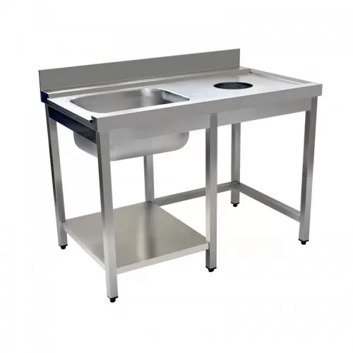 Τραπέζι εισόδου πλυντηρίου 120X75X85cm με 1 γούρνα αριστερά 50x40cmProfi Line