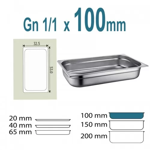 Λεκάνη Γαστρονομίας Inox GN 1/1 x 10cm