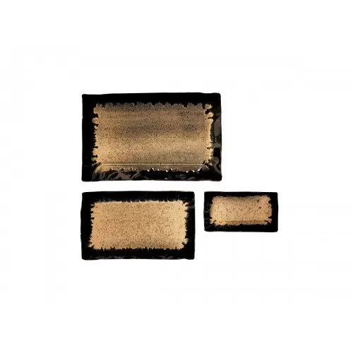 Πιατέλα Πορσελάνη Organic Golden Flakes 22x12cm