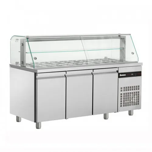 Ψυγείο σαλατών με βιτρίνα 3 Πόρτες Inomak ZQFP999 181x70x130cm